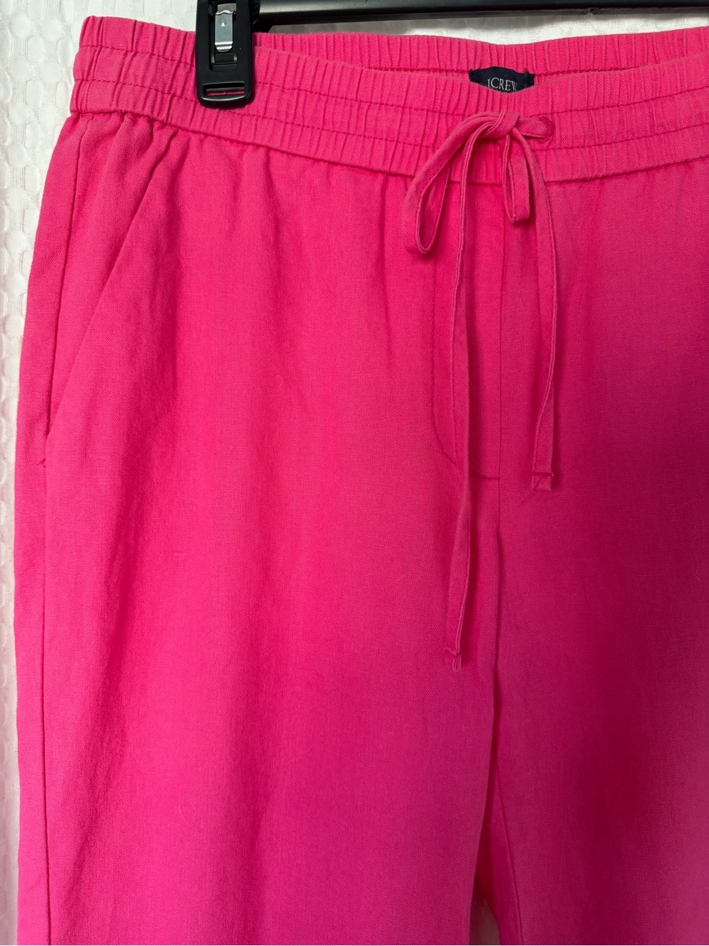 J.Crew Linen Blend Pink Drawstring Ankle Pants Women’s Size 6 - Picture 4 of 7
